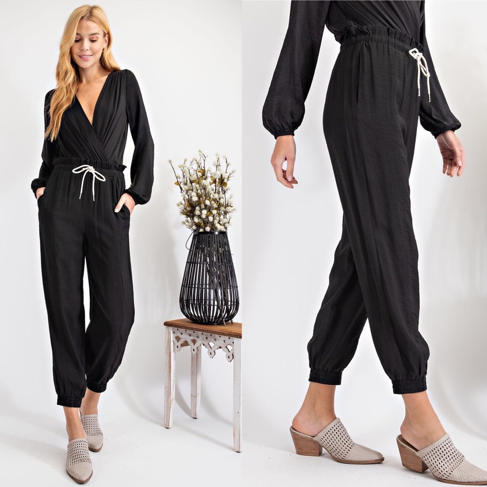 STORE CLOSING SALE! Black Drawstring Paper Bag Joggers Small